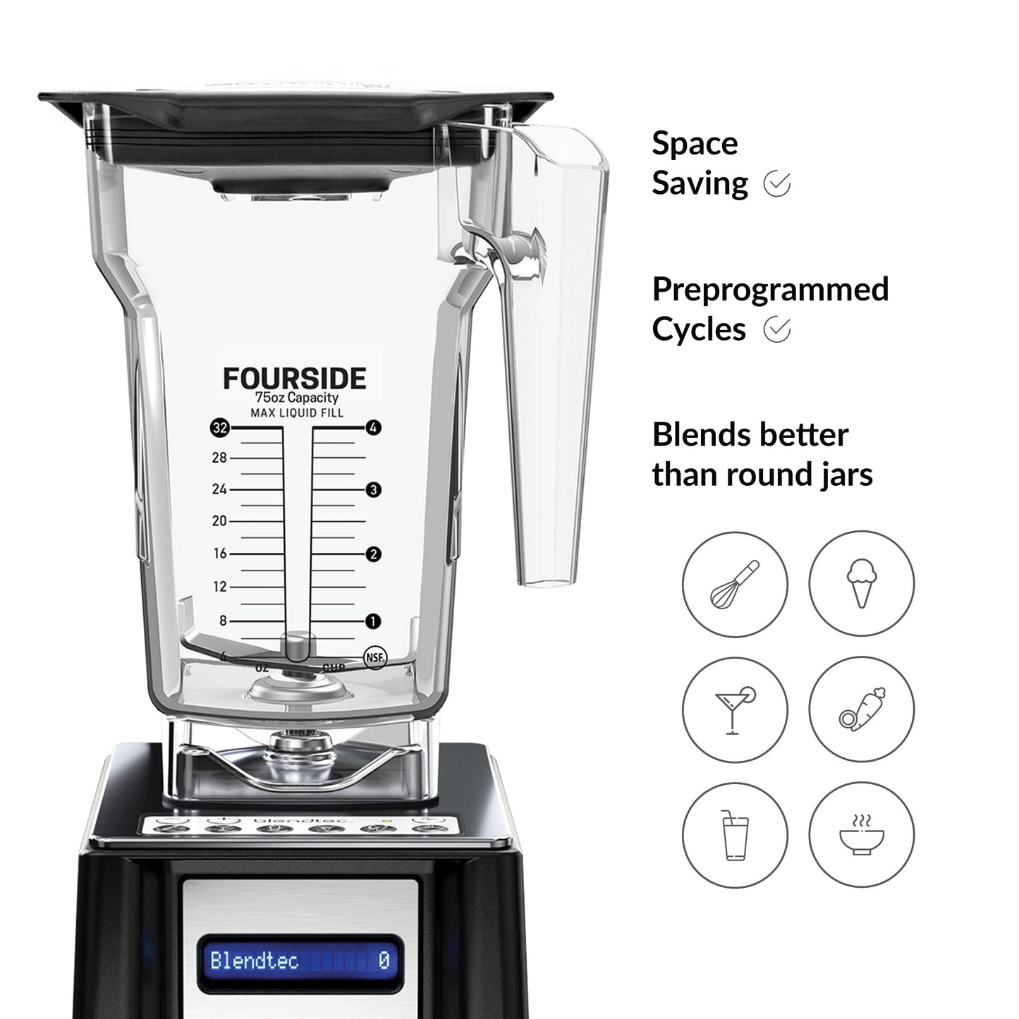 Blendtec Connoisseur SpaceSaver 825 with two jars Open Commercial Blender