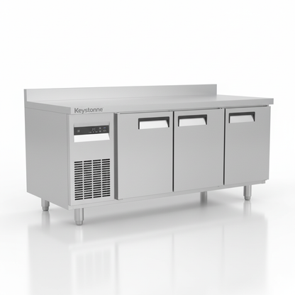 Keystonne 3 Door Under Counter Chiller (526 Liters, Aircooled, 1800 MM)